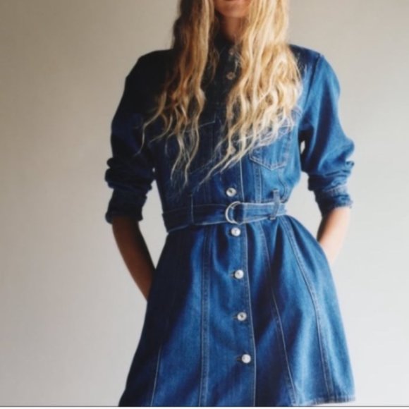 Zara long sleeve belted dress - Picture 4 of 5